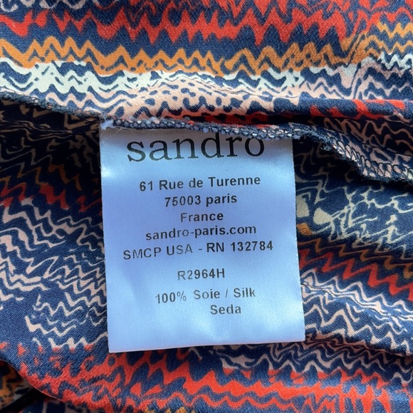 Sandro 100% Silk Dress With Elasticized Waist Sandro Size 1 or US Small - Picture 14 of 15